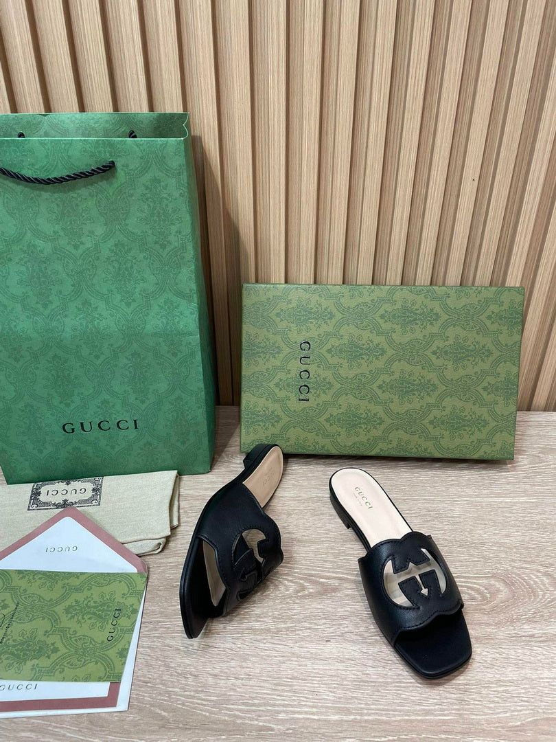 Gucci 694451 Women's Interlocking G cut-out slide sandal G66755