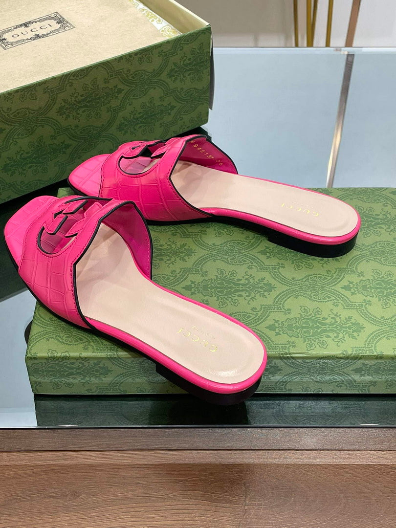 Gucci 694451 Women's Interlocking G cut-out slide sandal G66761