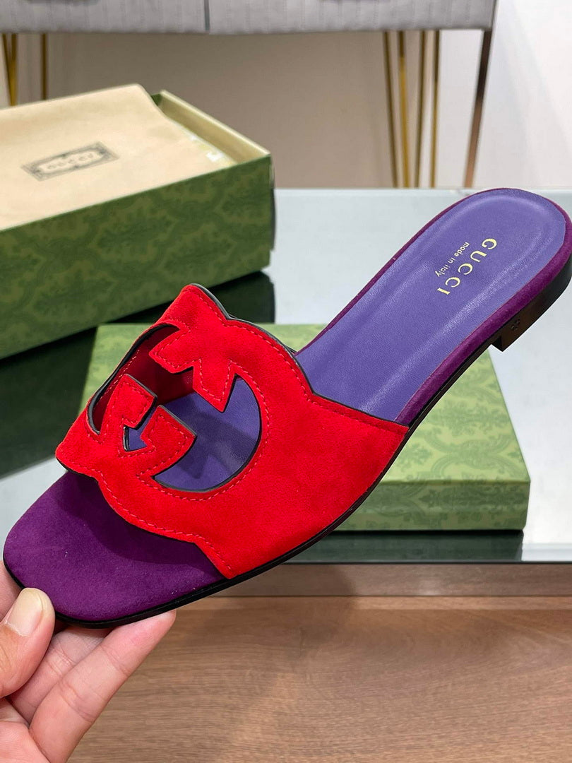 Gucci 694451 Women's Interlocking G cut-out slide sandal G66763 - 34 - View 6