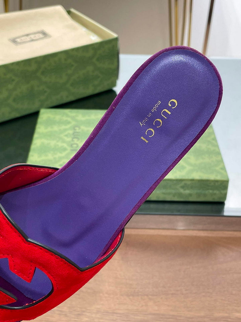 Gucci 694451 Women's Interlocking G cut-out slide sandal G66763