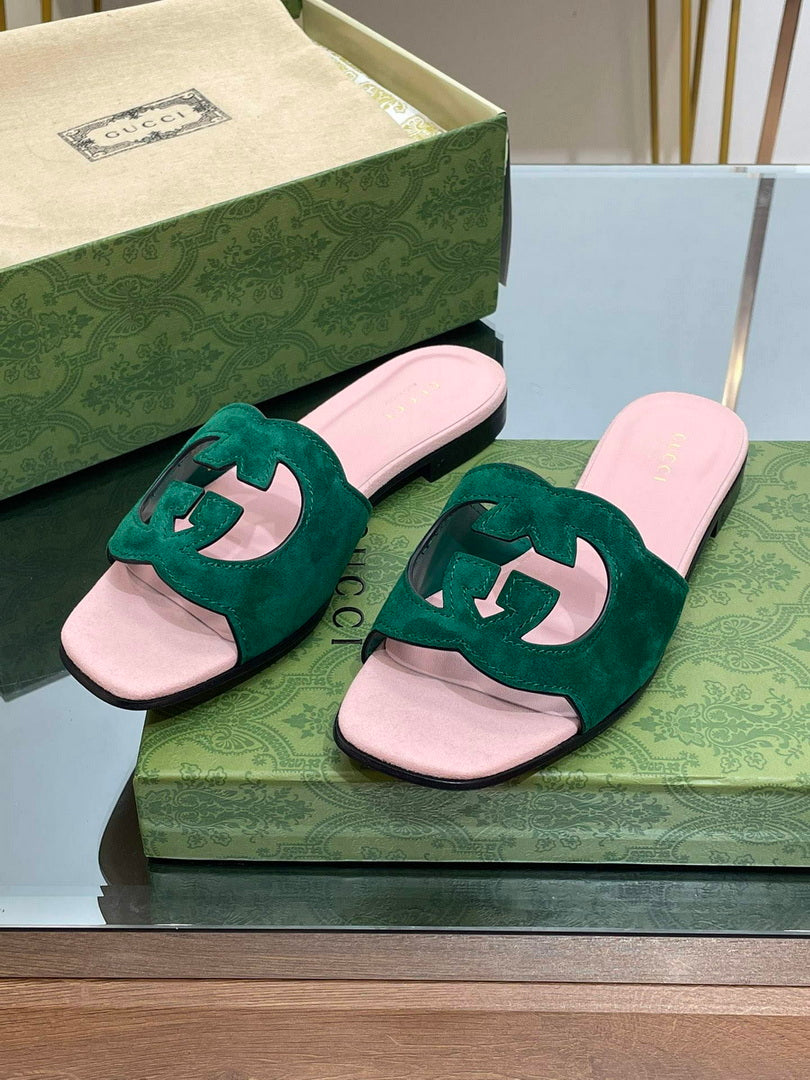 Gucci 694451 Women's Interlocking G cut-out slide sandal G66764