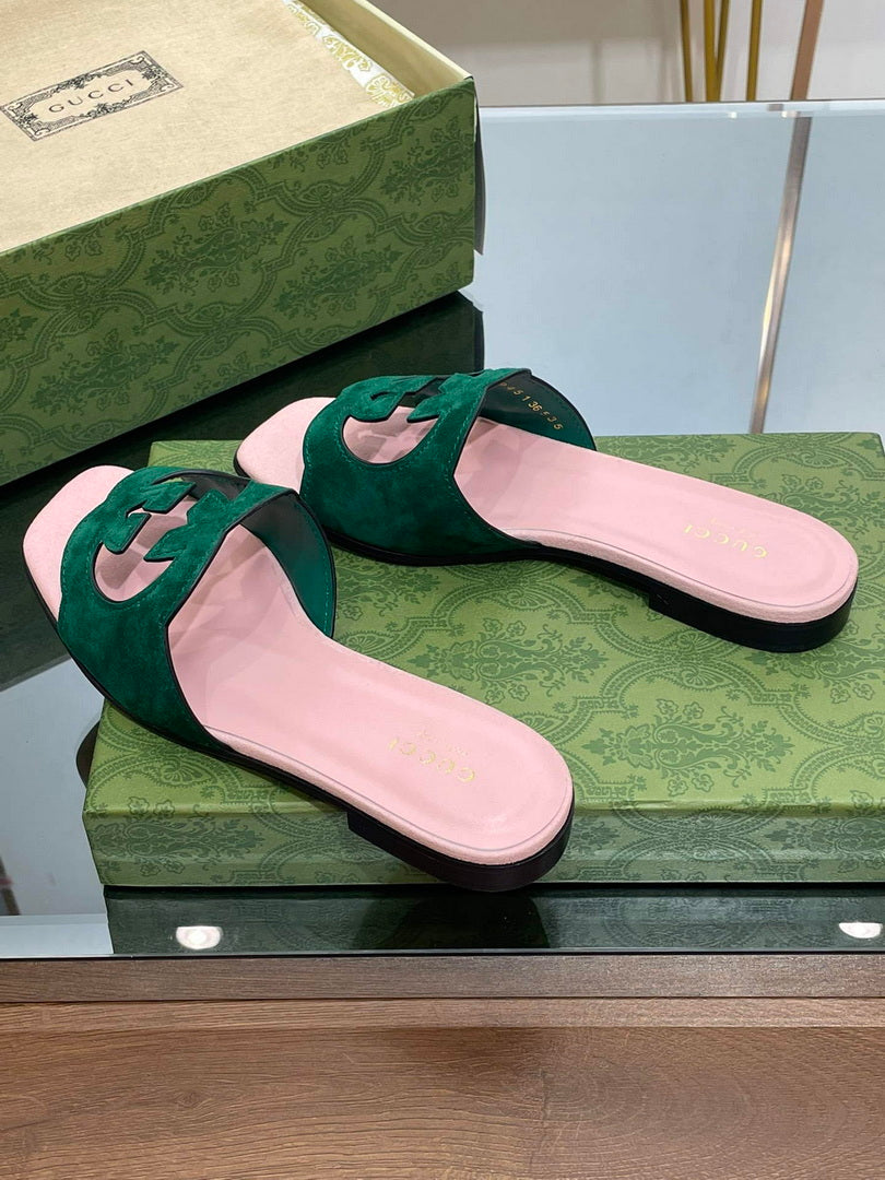 Gucci 694451 Women's Interlocking G cut-out slide sandal G66764