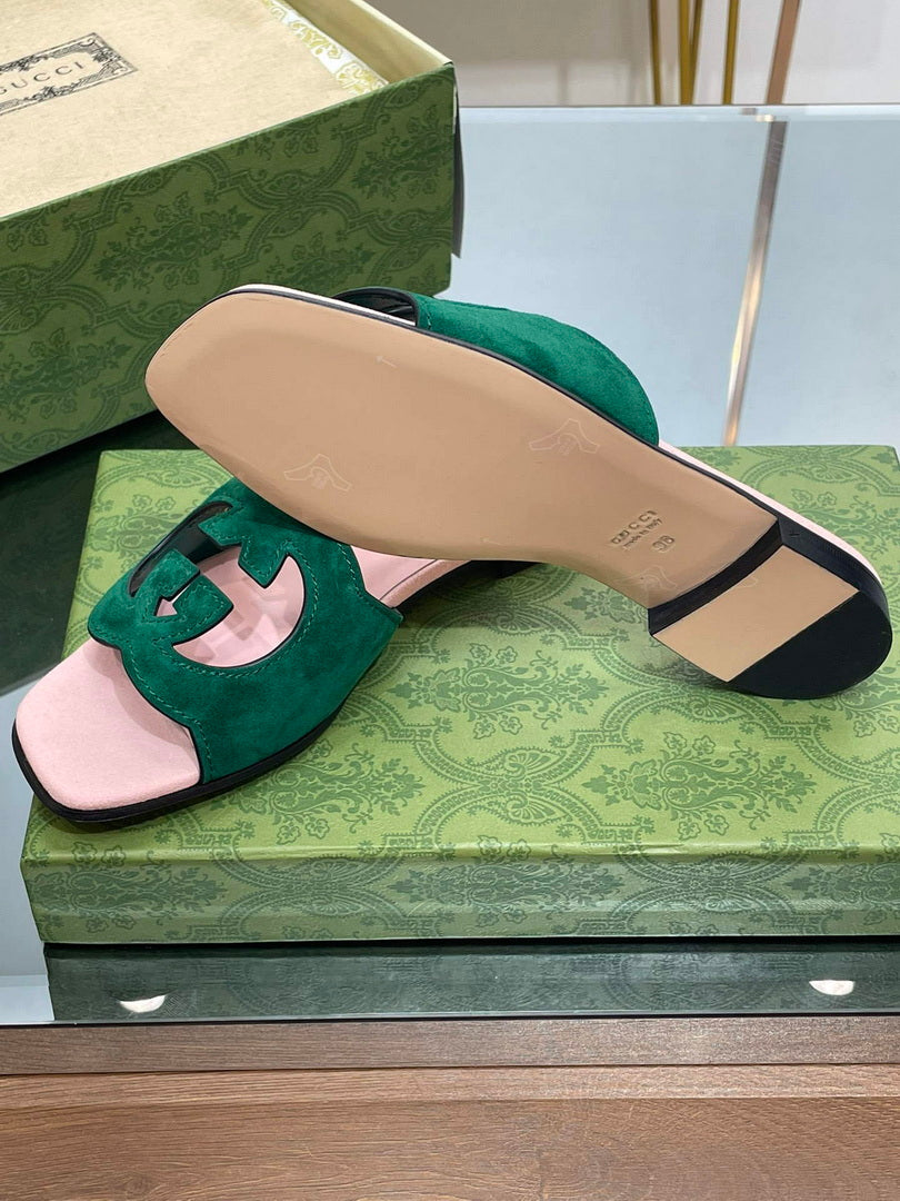 Gucci 694451 Women's Interlocking G cut-out slide sandal G66764