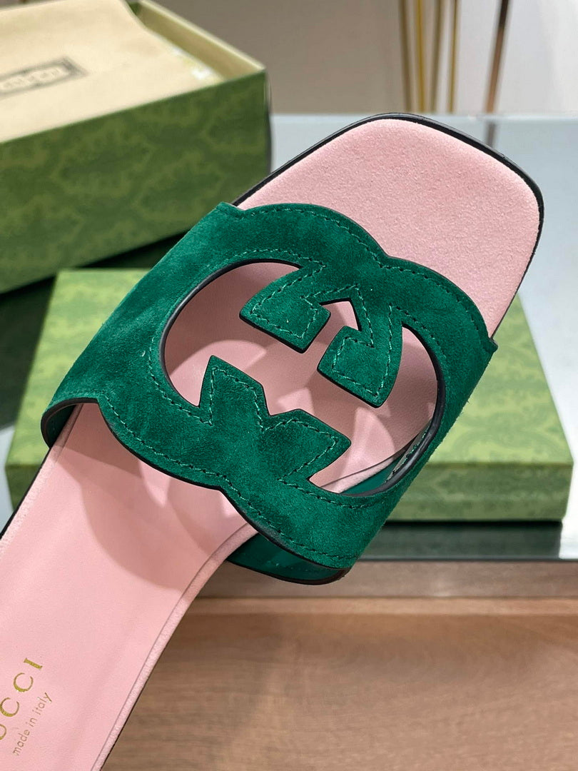Gucci 694451 Women's Interlocking G cut-out slide sandal G66764