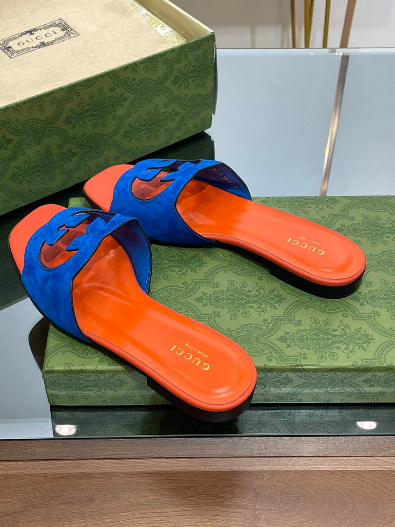 Gucci 694451 Women's Interlocking G cut-out slide sandal G66766