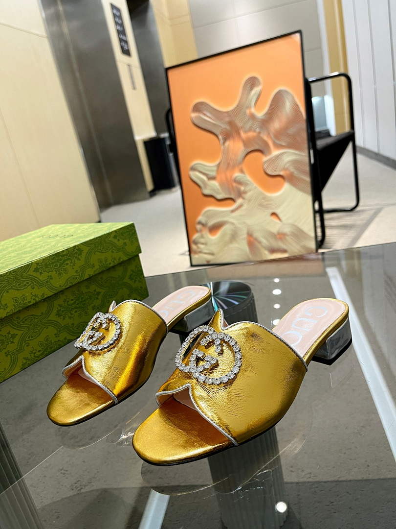 Gucci 695202 Women's Double G Slide Sandal G56240 - 35 - View 1