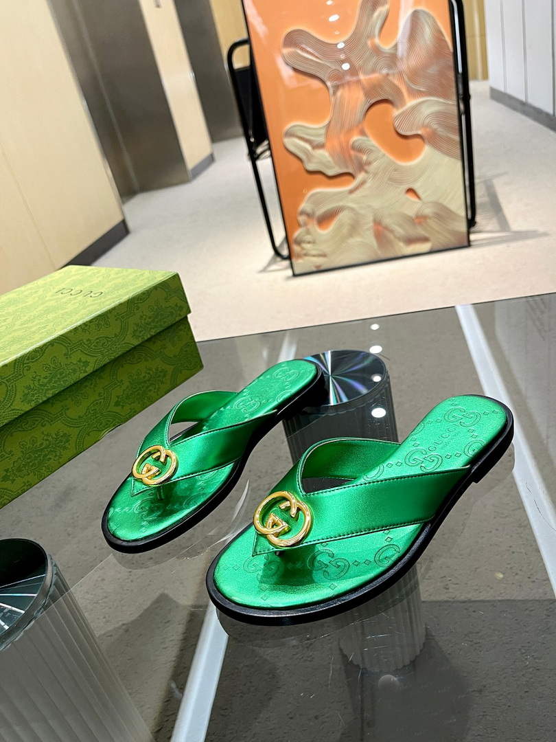 Gucci 695203 Men Women's Flip Flops Sandal G56251 - 35 - View 1