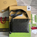 Gucci 696009 GG Embossed Medium Messenger Bag Black - Default Title - View 1