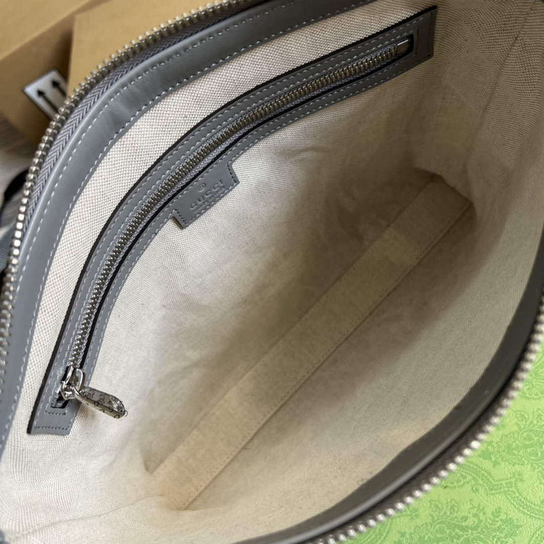 Gucci 696009 GG Embossed Medium Messenger Bag Gray - Default Title - View 8