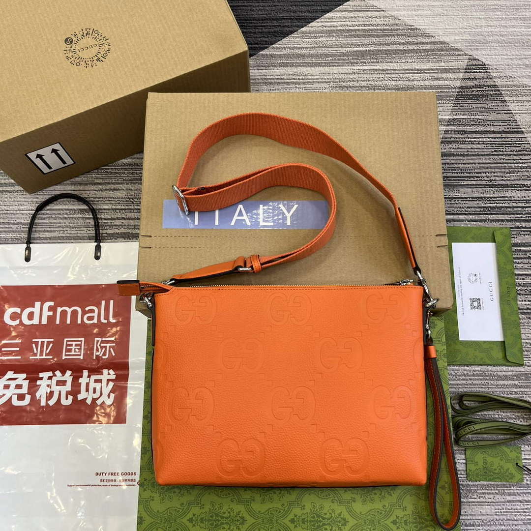 Gucci 696009 Jumbo GG Medium Messenger Bag Orange - Default Title - View 2