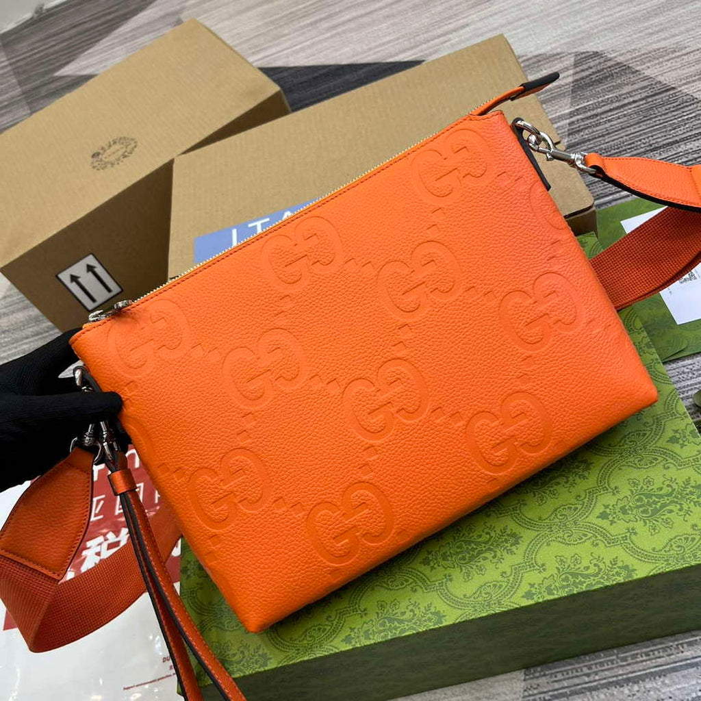 Gucci 696009 Jumbo GG Medium Messenger Bag Orange