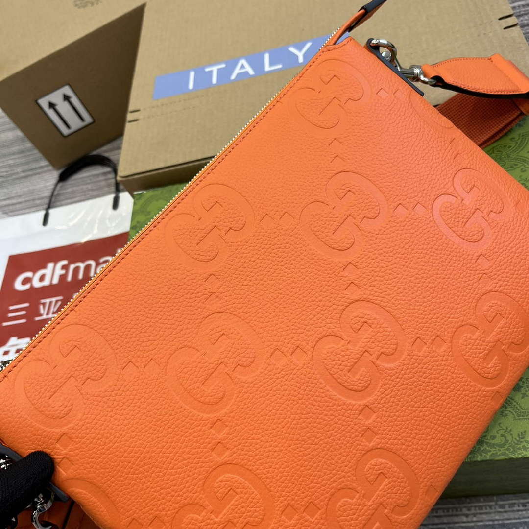 Gucci 696009 Jumbo GG Medium Messenger Bag Orange