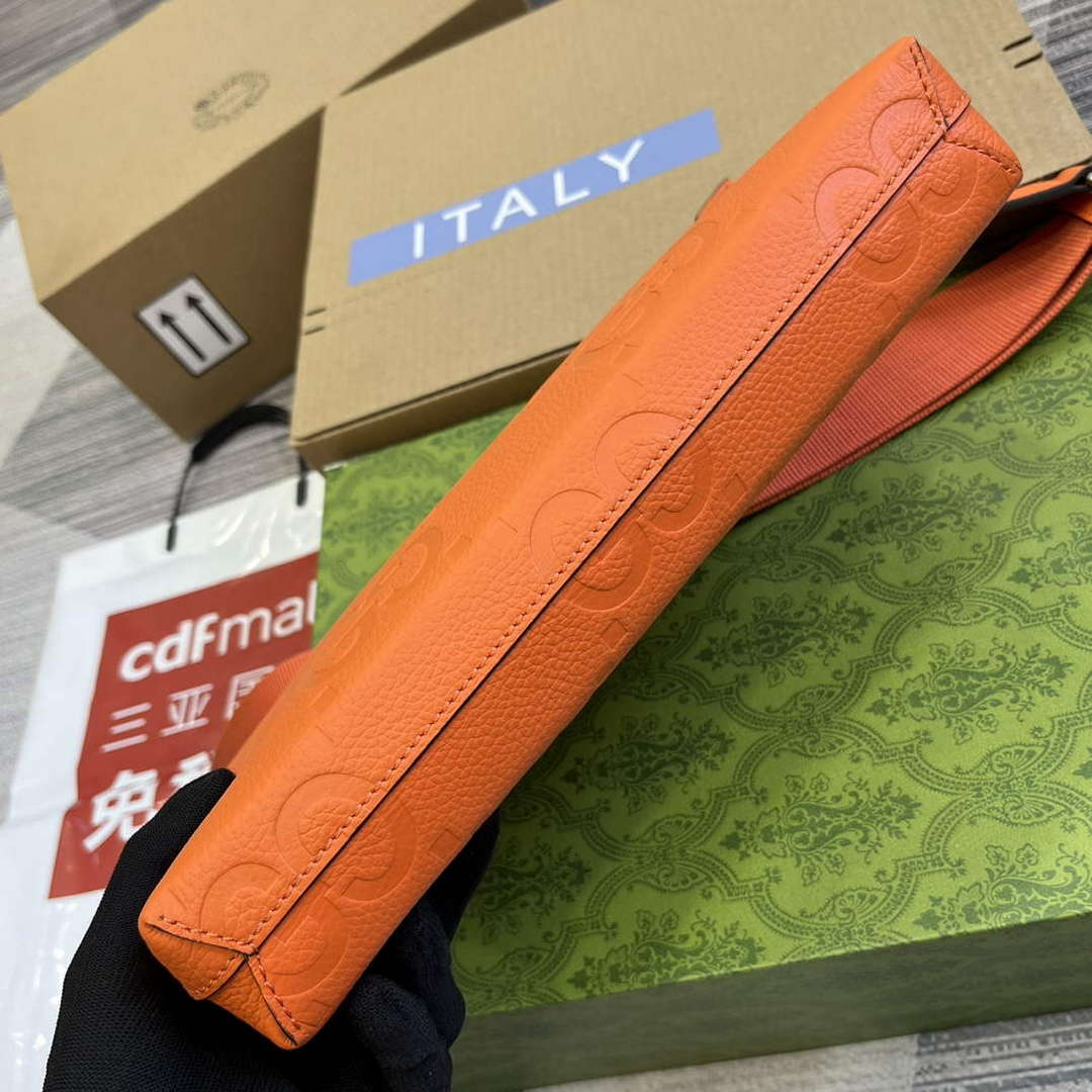 Gucci 696009 Jumbo GG Medium Messenger Bag Orange - Default Title - View 6
