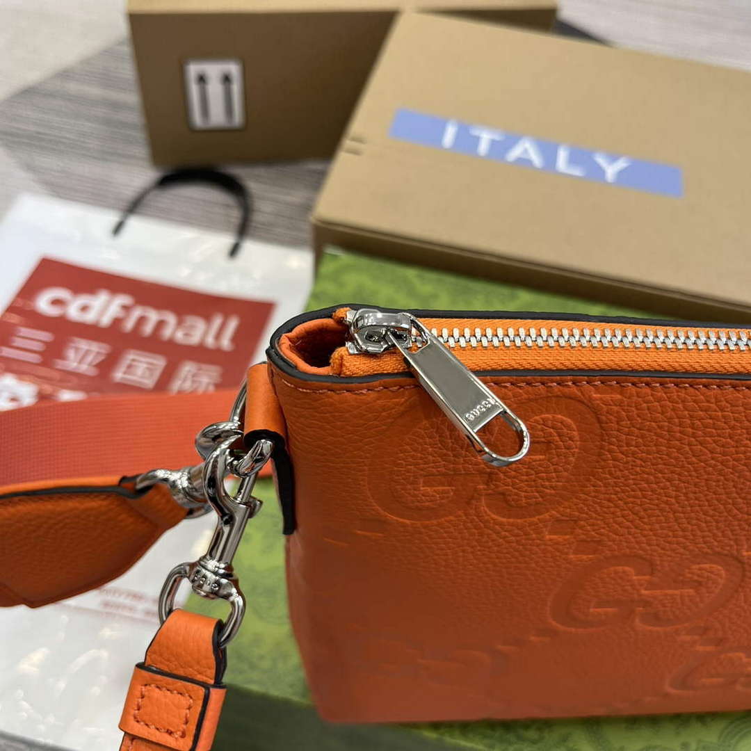 Gucci 696009 Jumbo GG Medium Messenger Bag Orange - Default Title - View 7