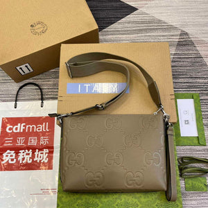 Gucci 696009 Jumbo GG Medium Messenger Bag Taupe - Default Title - View 2