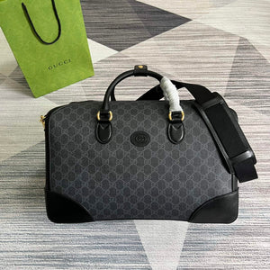 Gucci 696015 Large duffle bag with Interlocking G Black - Default Title - View 1