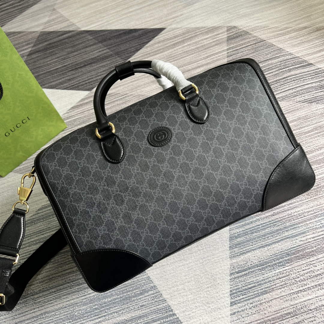 Gucci 696015 Large duffle bag with Interlocking G Black - Default Title - View 4