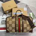 Gucci 696039 Jumbo GG Large Duffle Bag Brown - Default Title - View 1