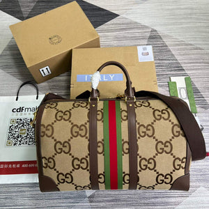 Gucci 696039 Jumbo GG Large Duffle Bag Brown - Default Title - View 2