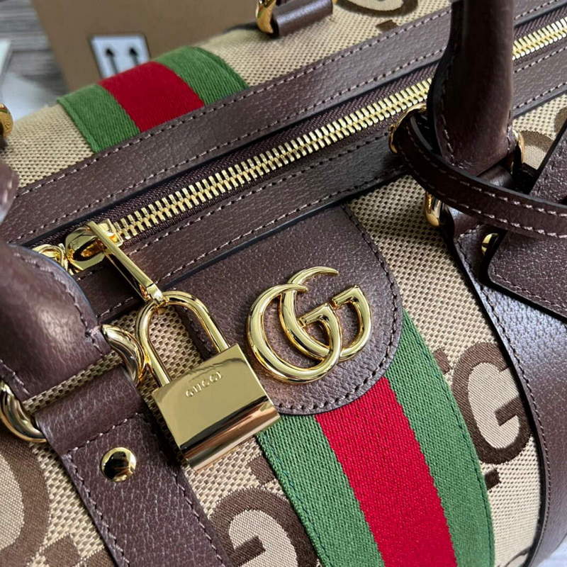 Gucci 696039 Jumbo GG Large Duffle Bag Brown