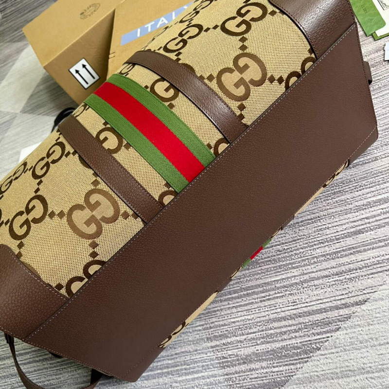 Gucci 696039 Jumbo GG Large Duffle Bag Brown - Default Title - View 7