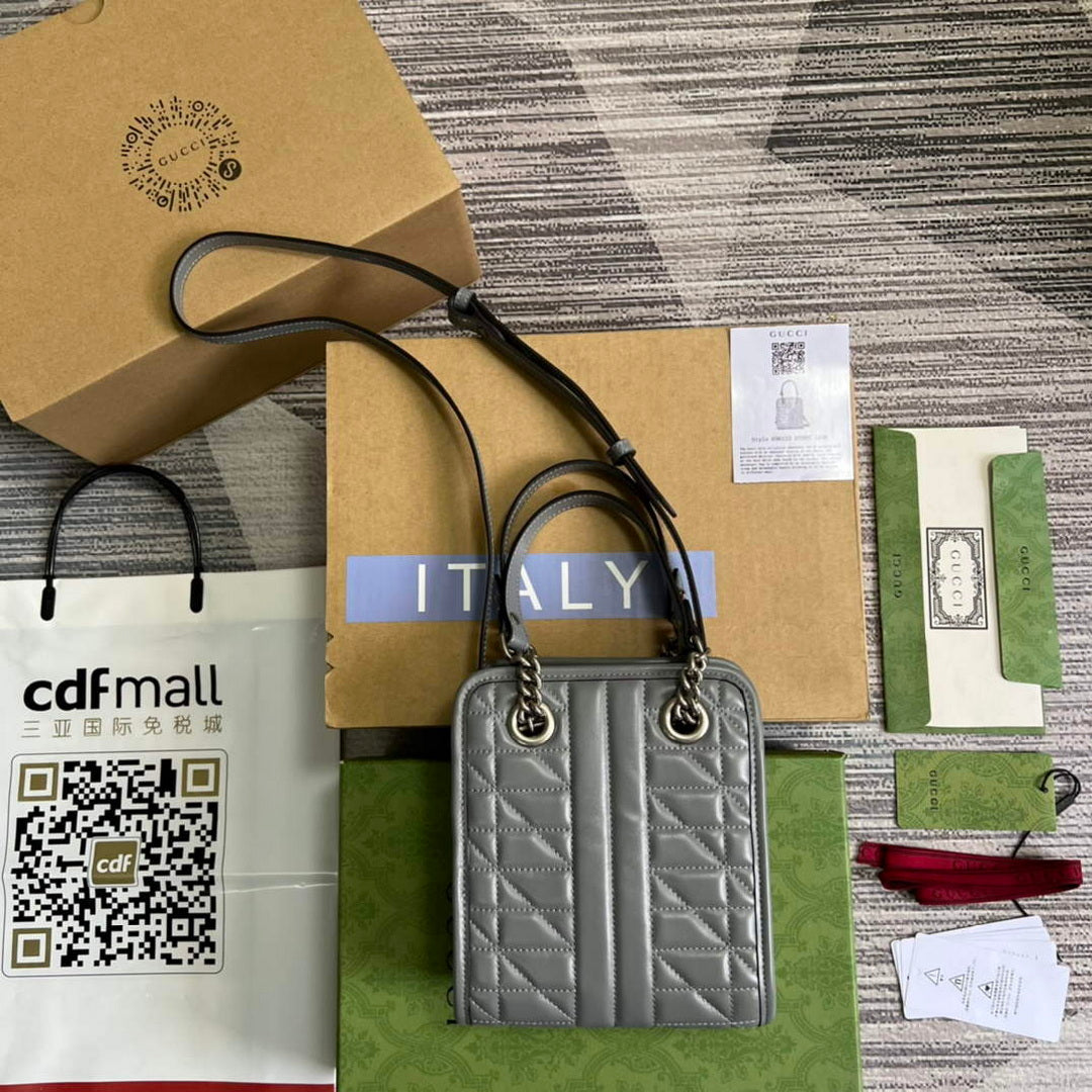 Gucci 696123 GG Marmont Matelass¨¦ Mini Bag Gray