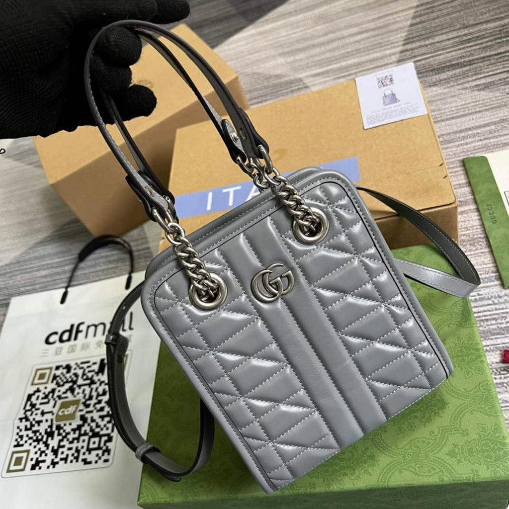 Gucci 696123 GG Marmont Matelass¨¦ Mini Bag Gray