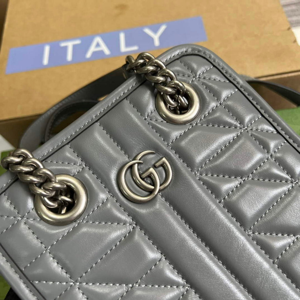 Gucci 696123 GG Marmont Matelass¨¦ Mini Bag Gray