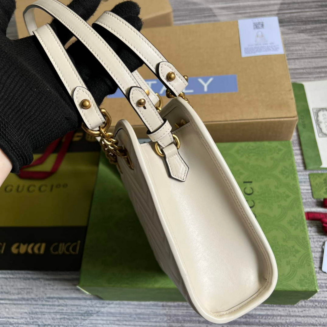 Gucci 696123 GG Marmont Matelass¨¦ Mini Bag White