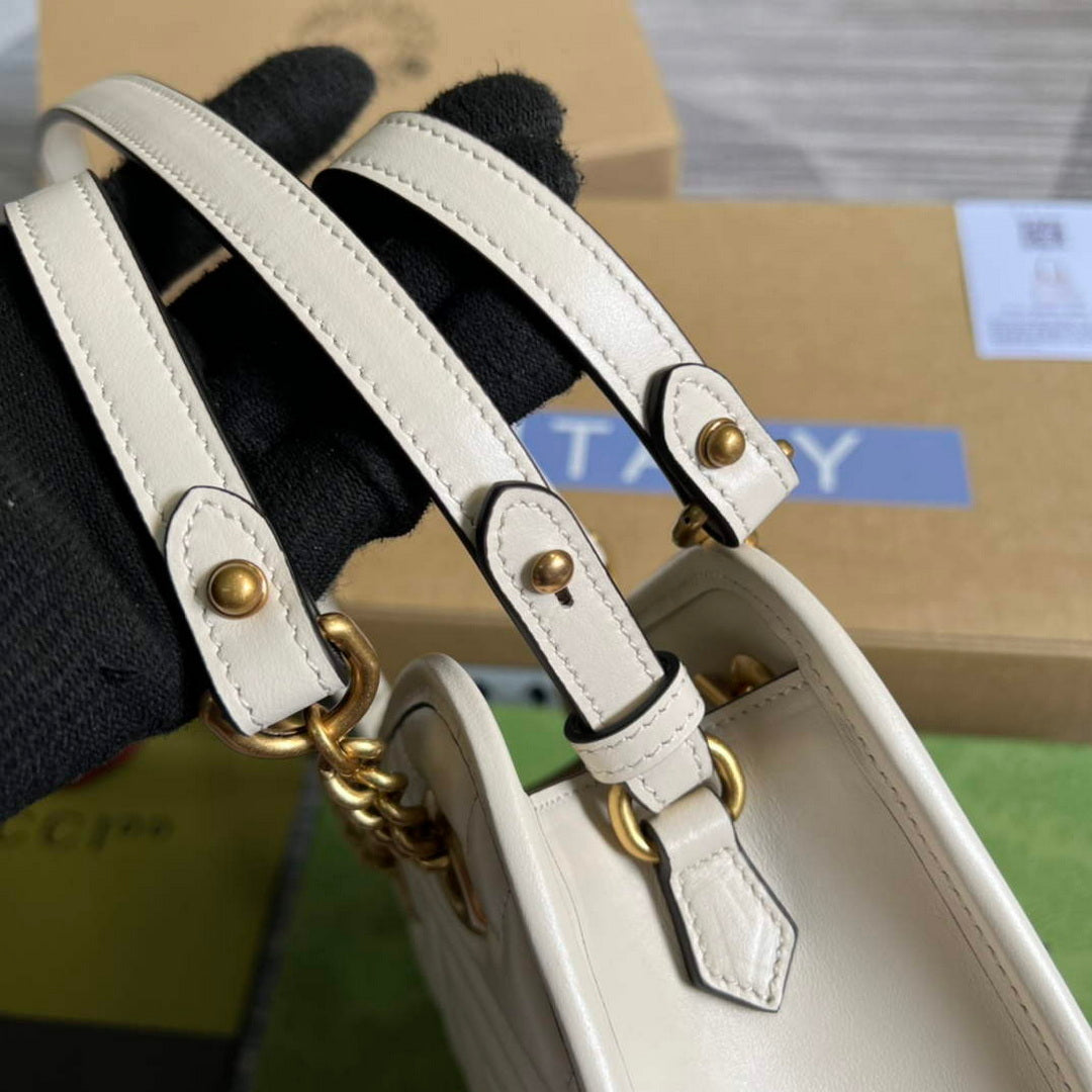 Gucci 696123 GG Marmont Matelass¨¦ Mini Bag White