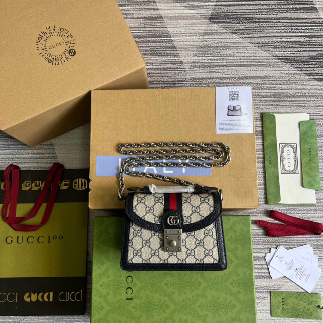 Gucci 696180 Ophidia GG Mini Shoulder Bag Black - Default Title - View 2