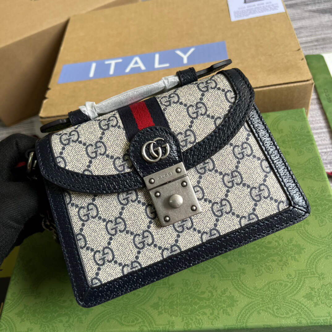 Gucci 696180 Ophidia GG Mini Shoulder Bag Black - Default Title - View 1