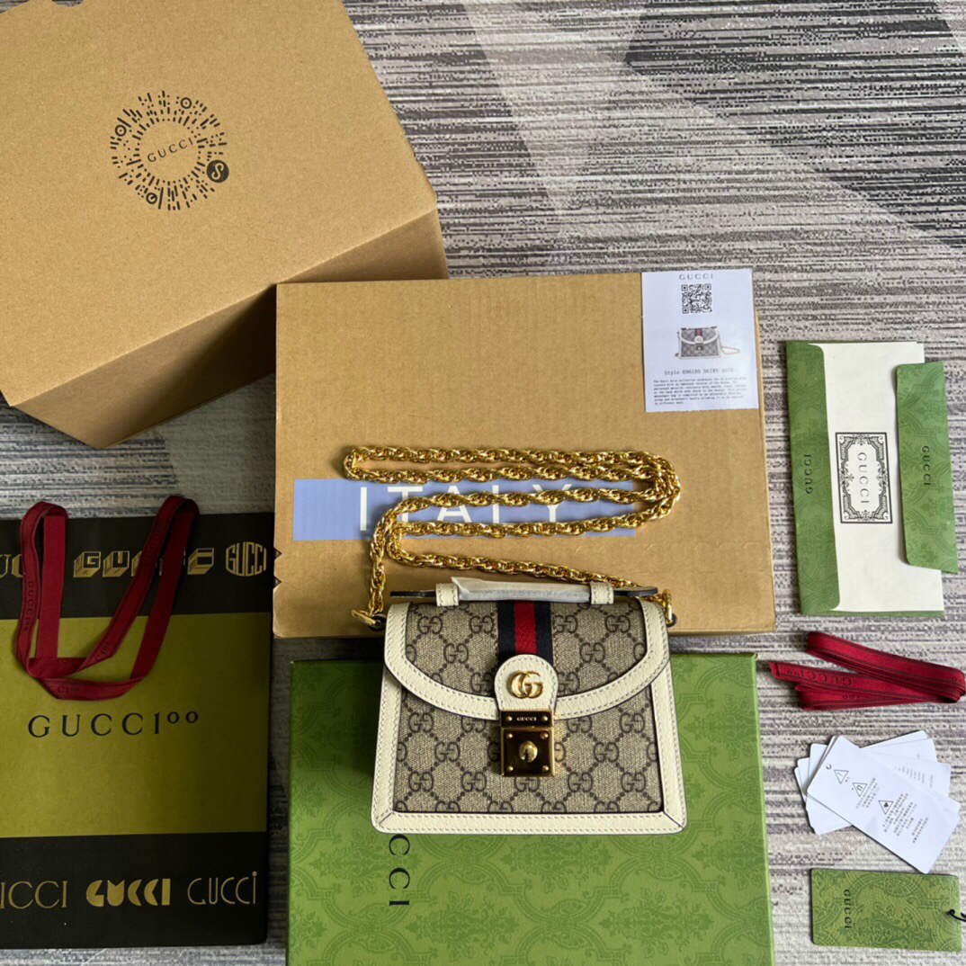 Gucci 696180 Ophidia GG Mini Shoulder Bag White - Default Title - View 2