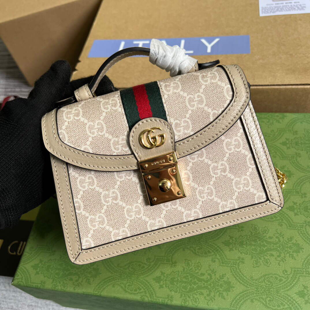 Gucci 696180 Ophidia GG Mini Shoulder Bag Beige - Default Title - View 1