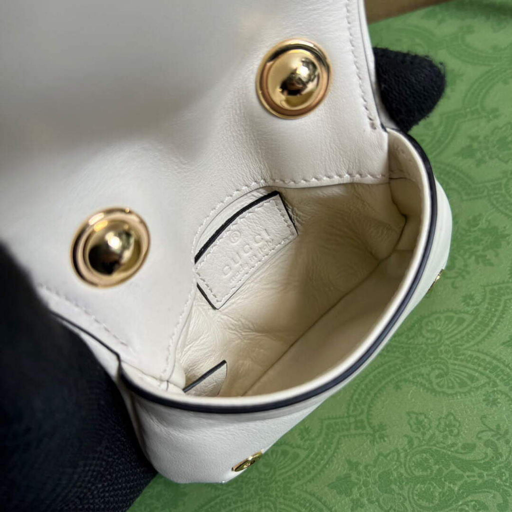 Gucci 698635 Gucci Blondie Mini card case wallet White