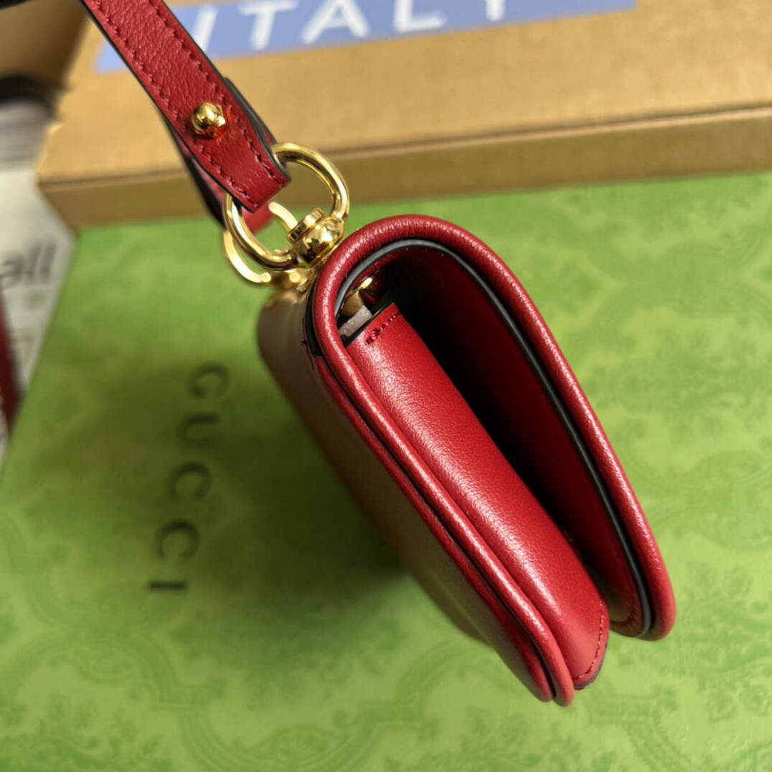 Gucci 698635 Gucci Blondie Mini card case wallet Red