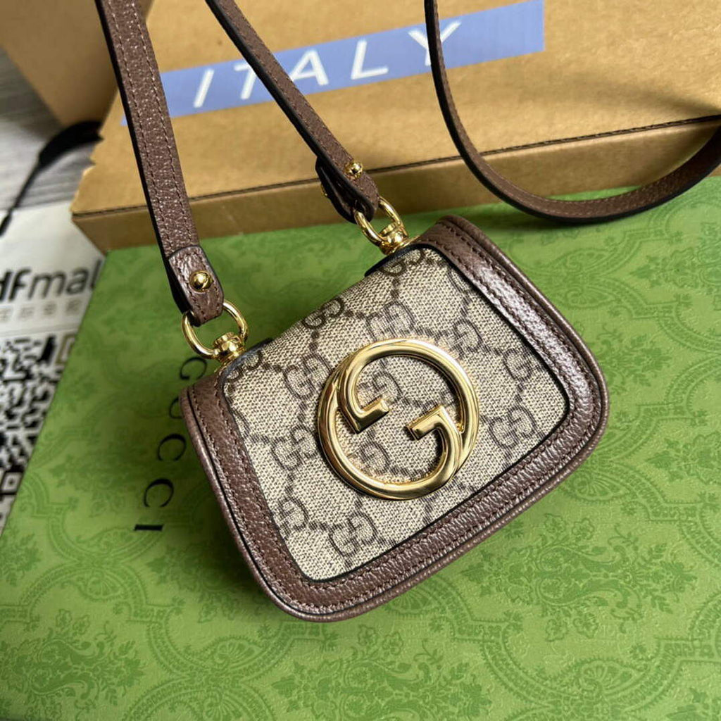 Gucci 698635 Gucci Blondie card case wallet brown