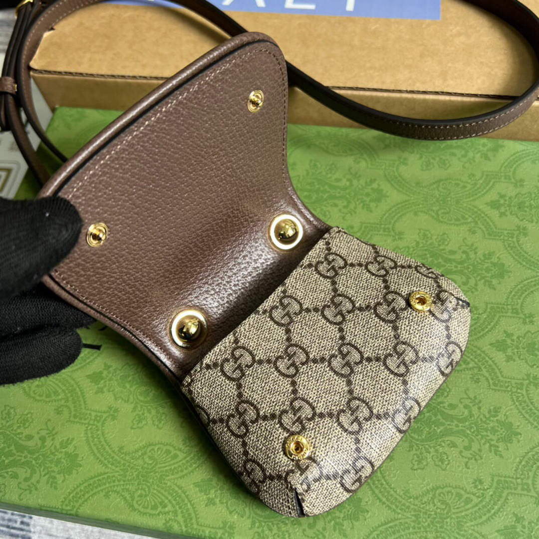 Gucci 698635 Gucci Blondie card case wallet brown