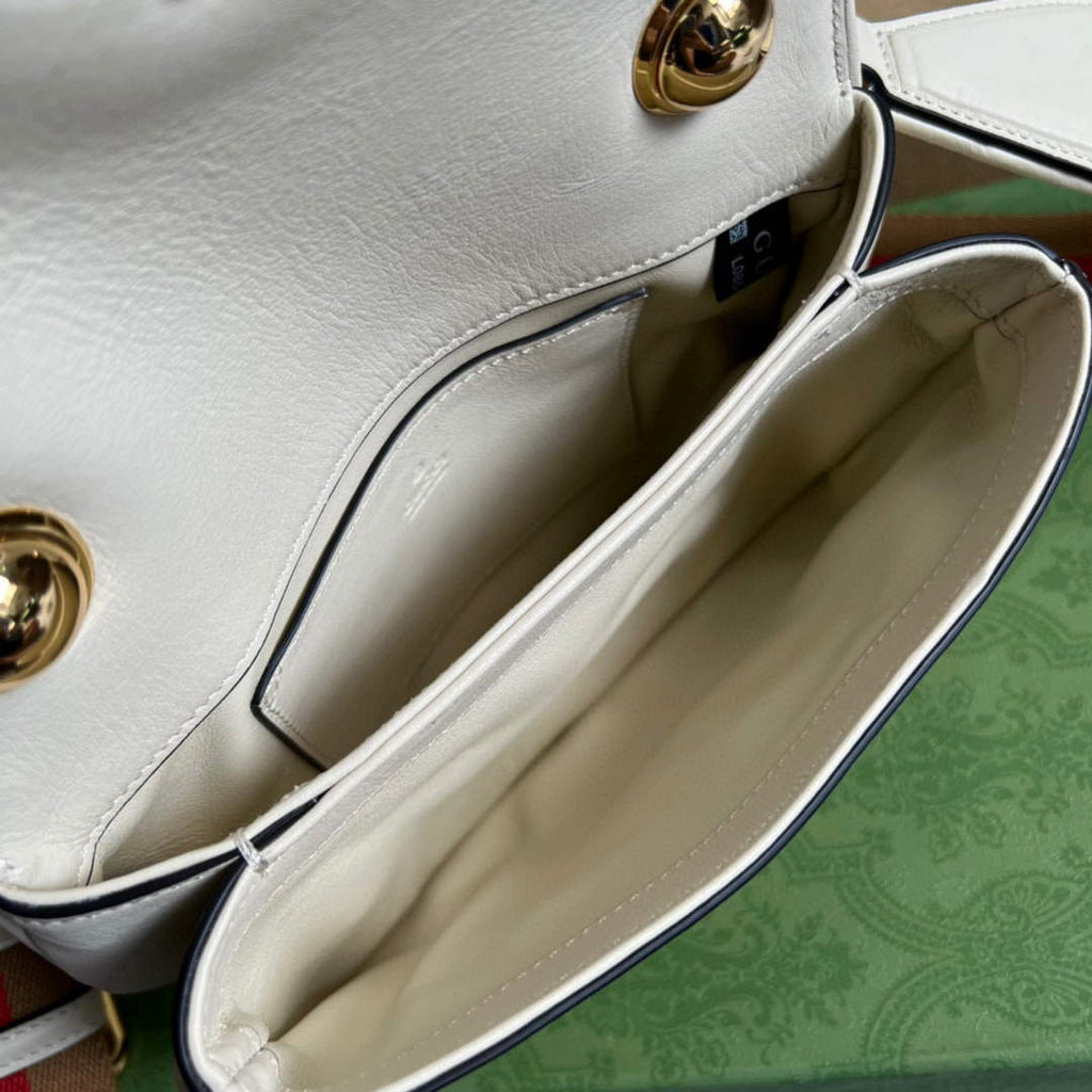 Gucci ?698643 Blondie mini bag in white leather