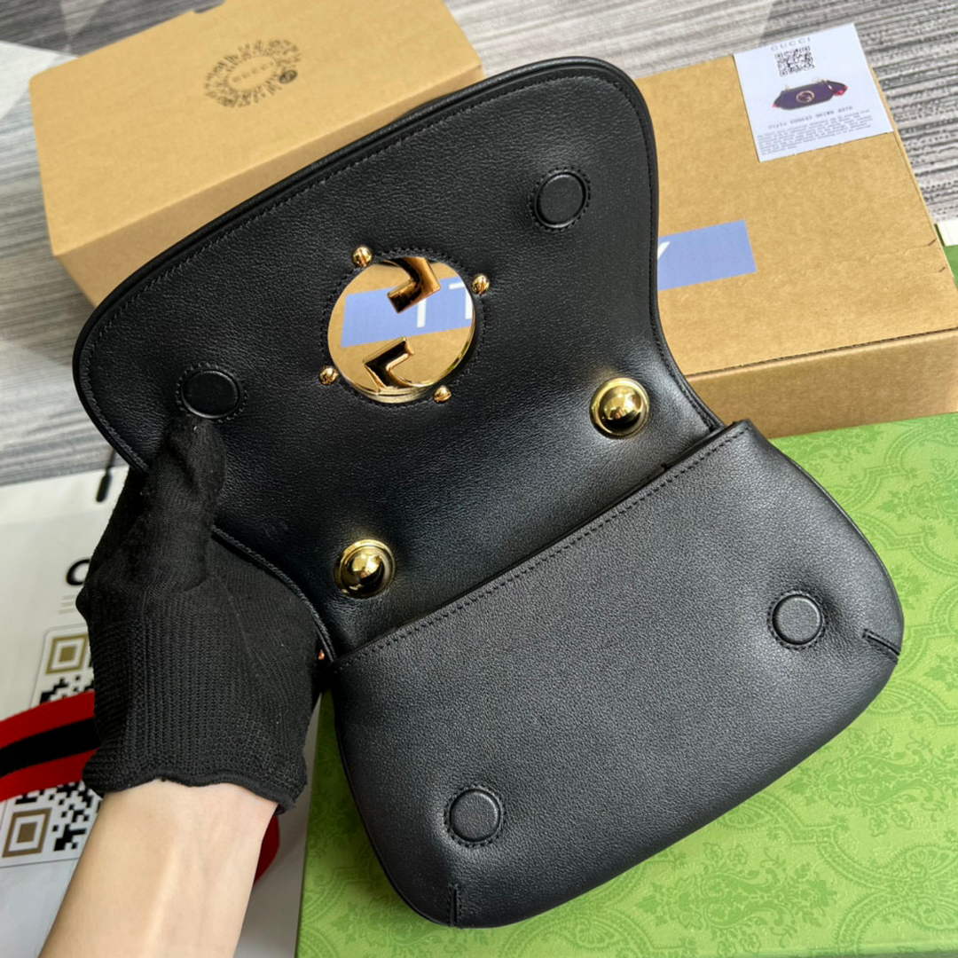 Gucci ?698643 Blondie mini bag in black leather