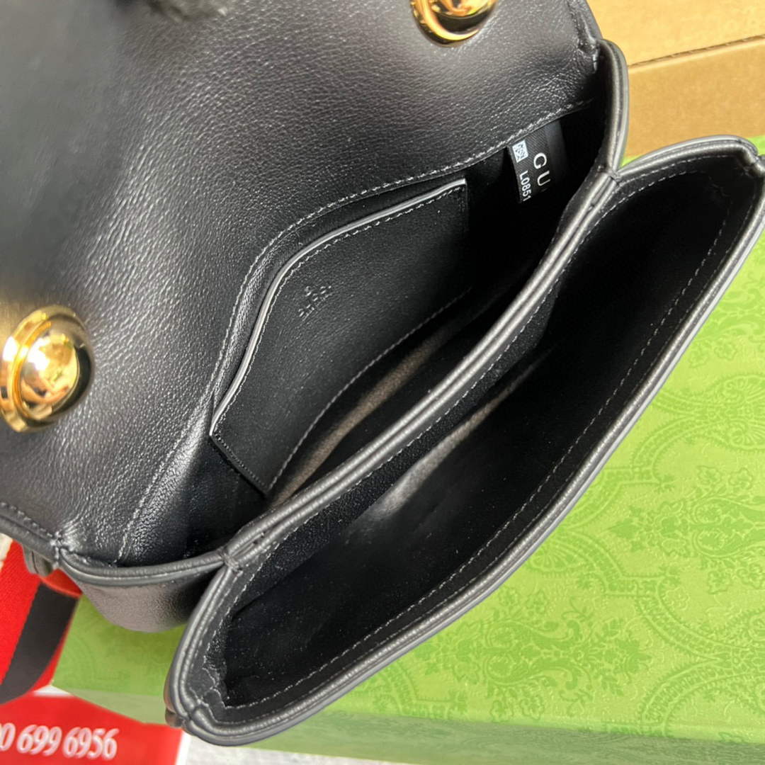 Gucci ?698643 Blondie mini bag in black leather