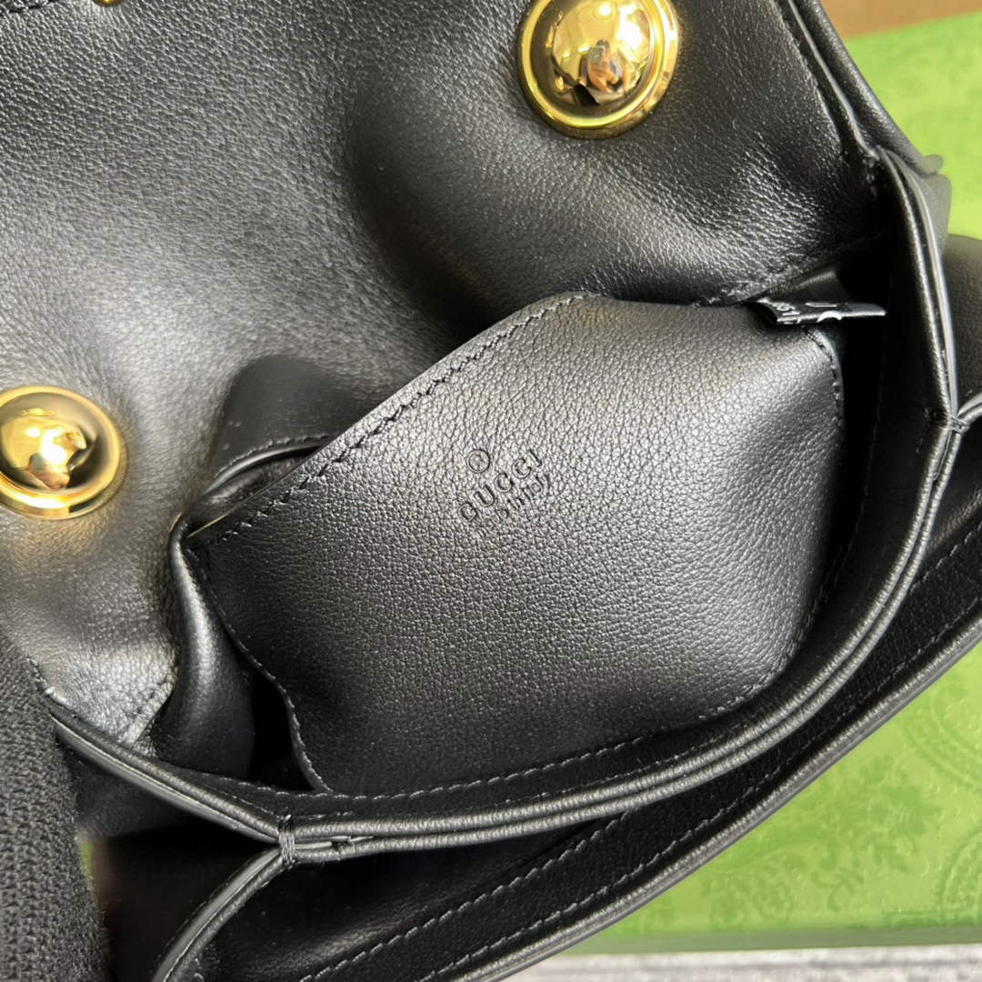 Gucci ?698643 Blondie mini bag in black leather