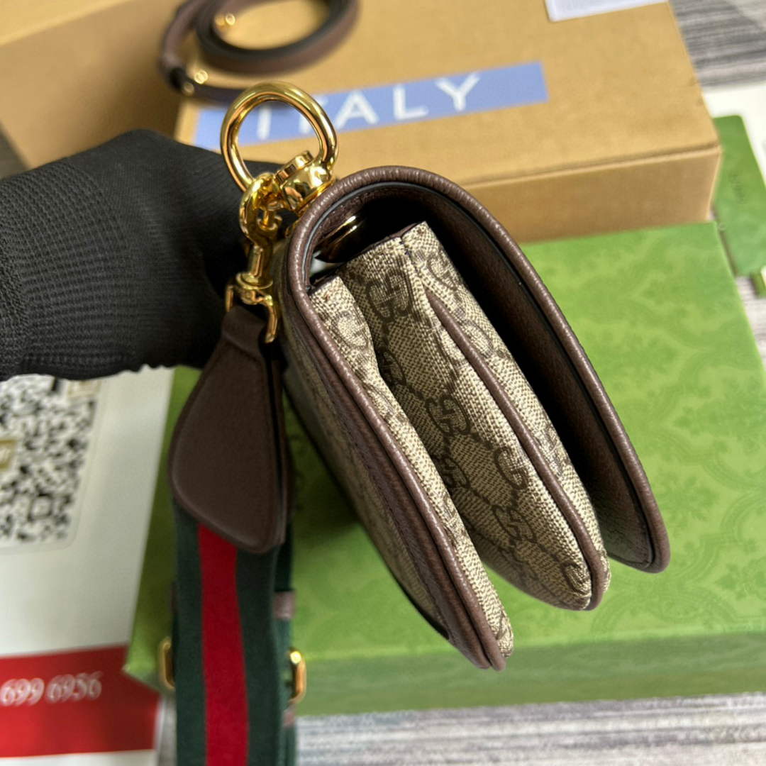 Gucci ?698643 Blondie mini bag in GG brown leather