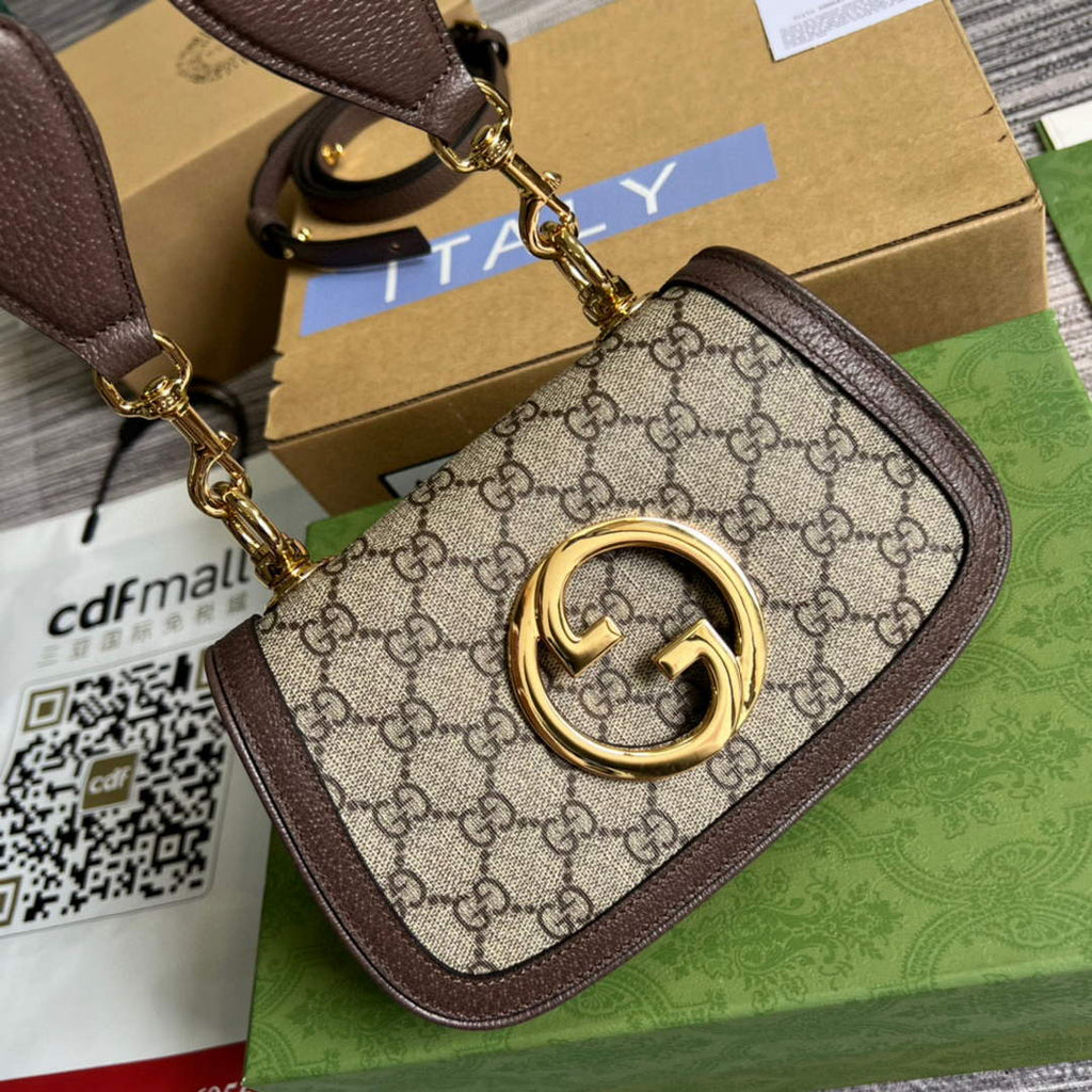 Gucci ?698643 Blondie mini bag in GG brown leather