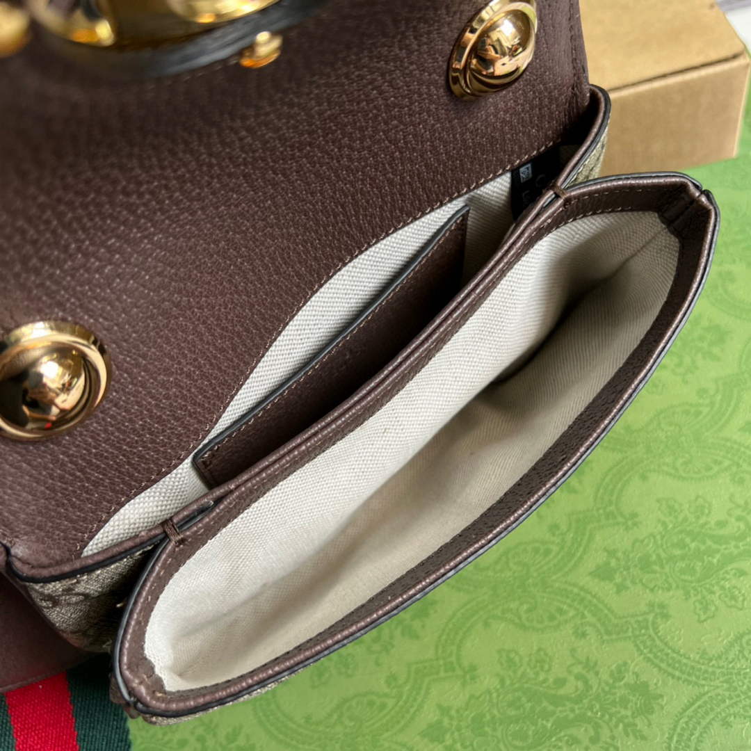 Gucci ?698643 Blondie mini bag in GG brown leather