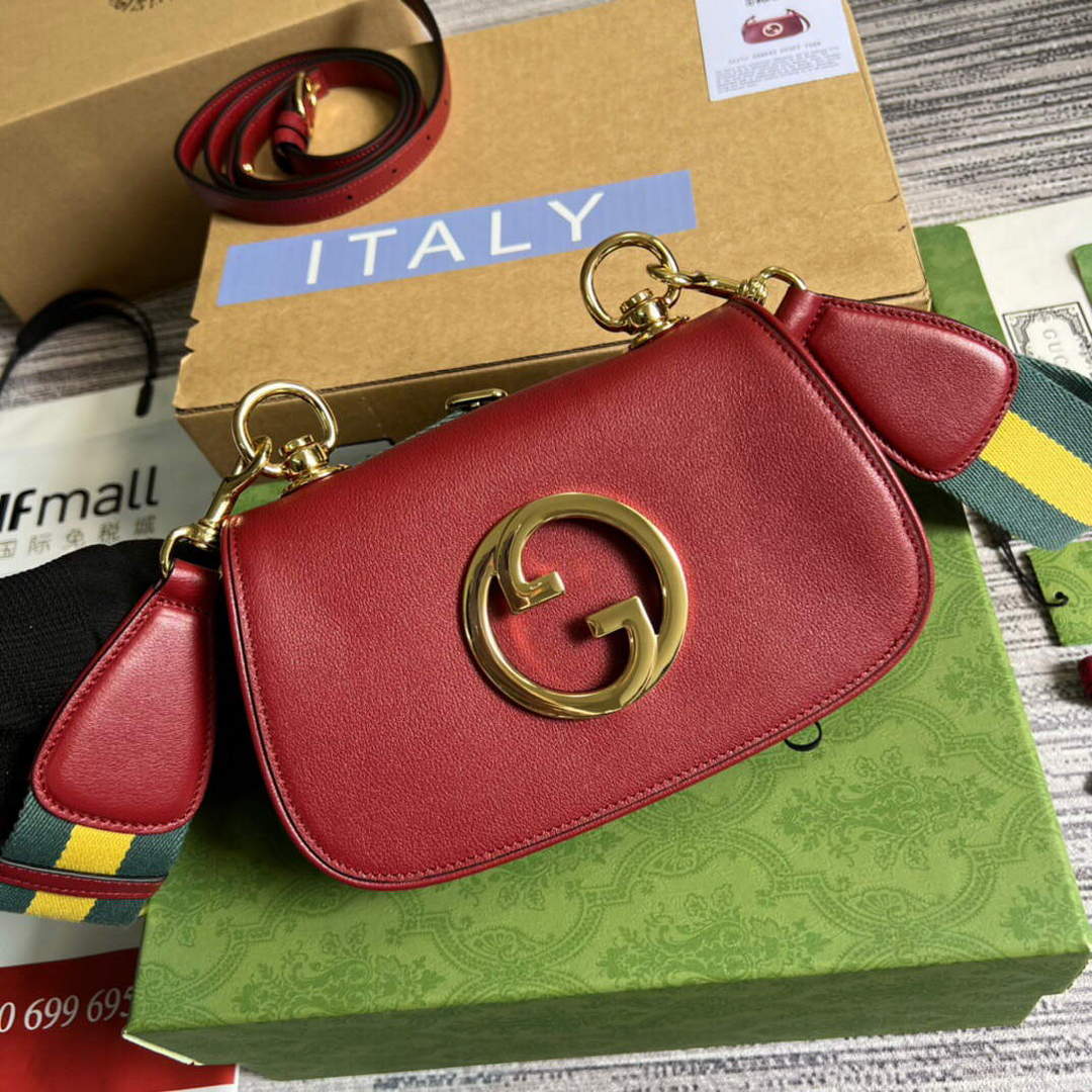 Gucci 698643 Gucci Blondie mini leather bag Red - Default Title - View 4