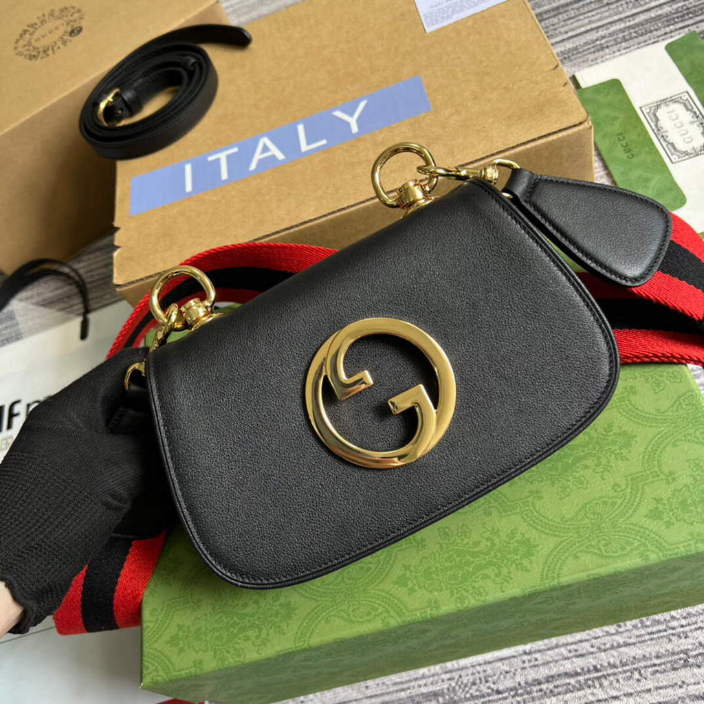 Gucci 698643 Gucci Blondie mini leather bag Black