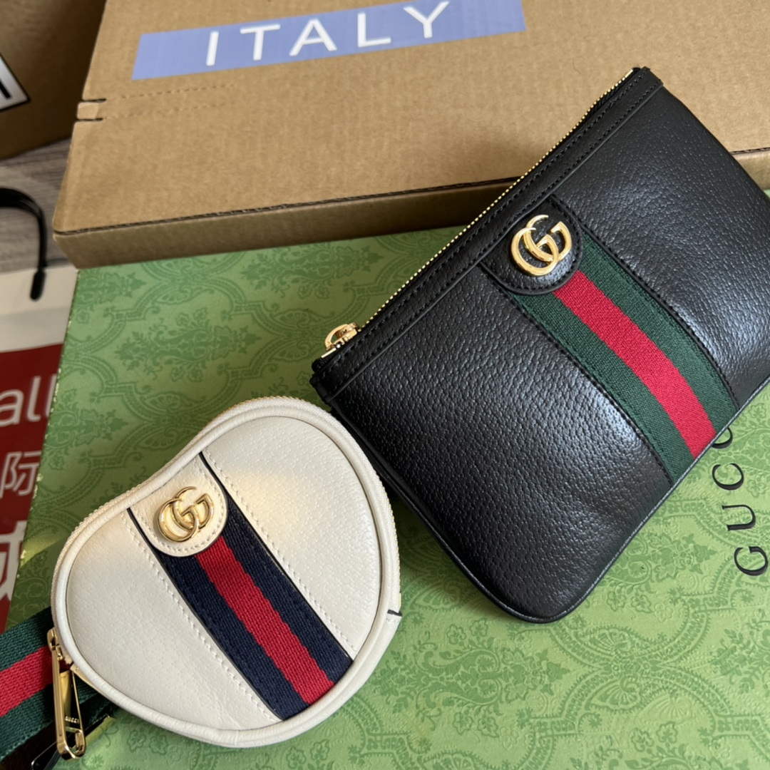 Gucci 698805 Ophidia gg Heart Utility Belt Bag Black and white - Default Title - View 4