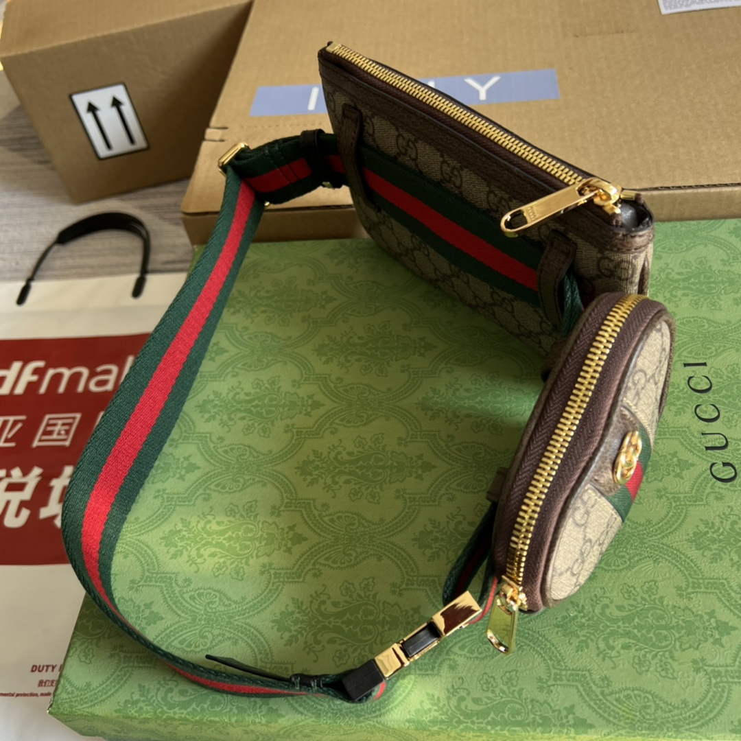 Gucci 698805 Ophidia gg Heart Utility Belt Bag Brown - Default Title - View 3