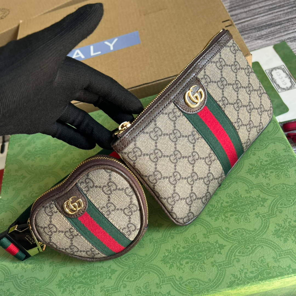 Gucci 698805 Ophidia gg Heart Utility Belt Bag Brown